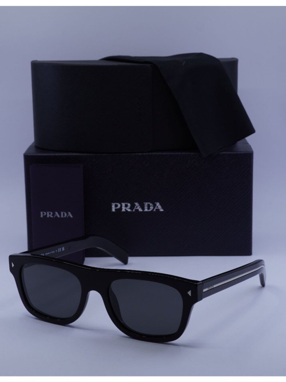 Prada PRB12S 16K731 Square Sunglasses – Black / Dark Grey